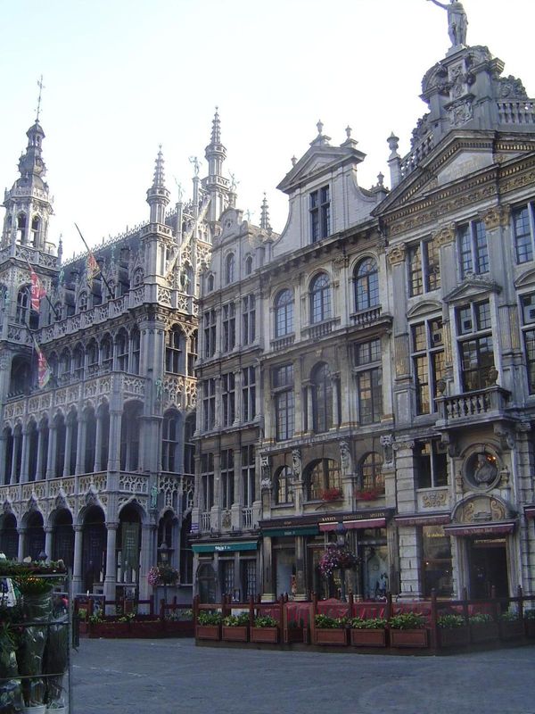 Here are the guild halls flanking one side of the Maison du Roi: from left to right, they are the annex to the King's House; the Pigeon, whi