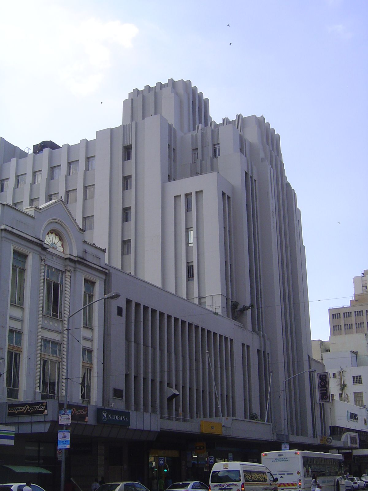 Art Deco became the rage in Durban, in protest, it is said, against British stuffiness. Here's a great example, straight out of the world of