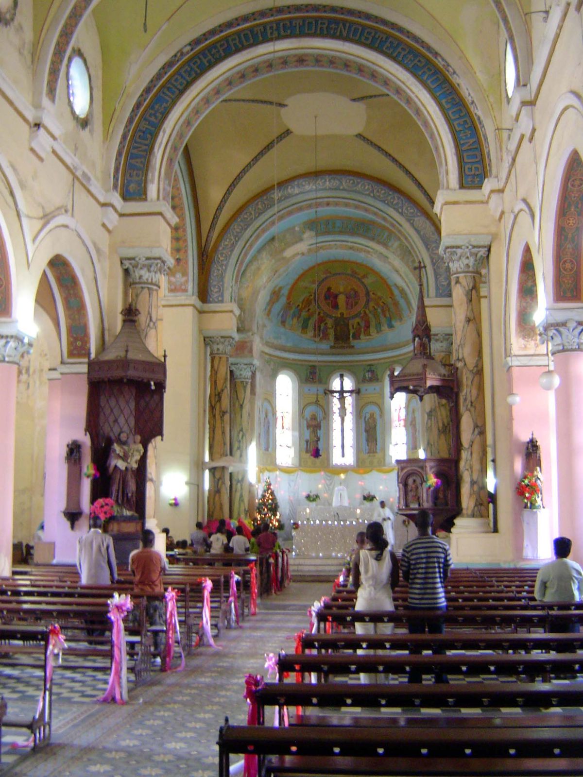 Here's the interior of the Catholic church.