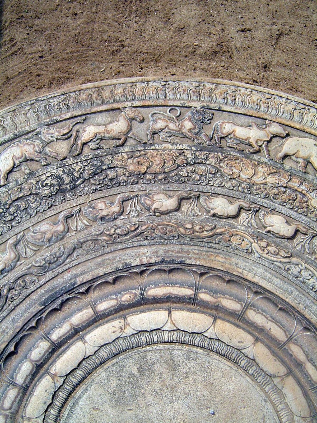 And here's a second moonstone. It's at the so-called Queen's Pavilion, near the Abhayagiri dagoba.