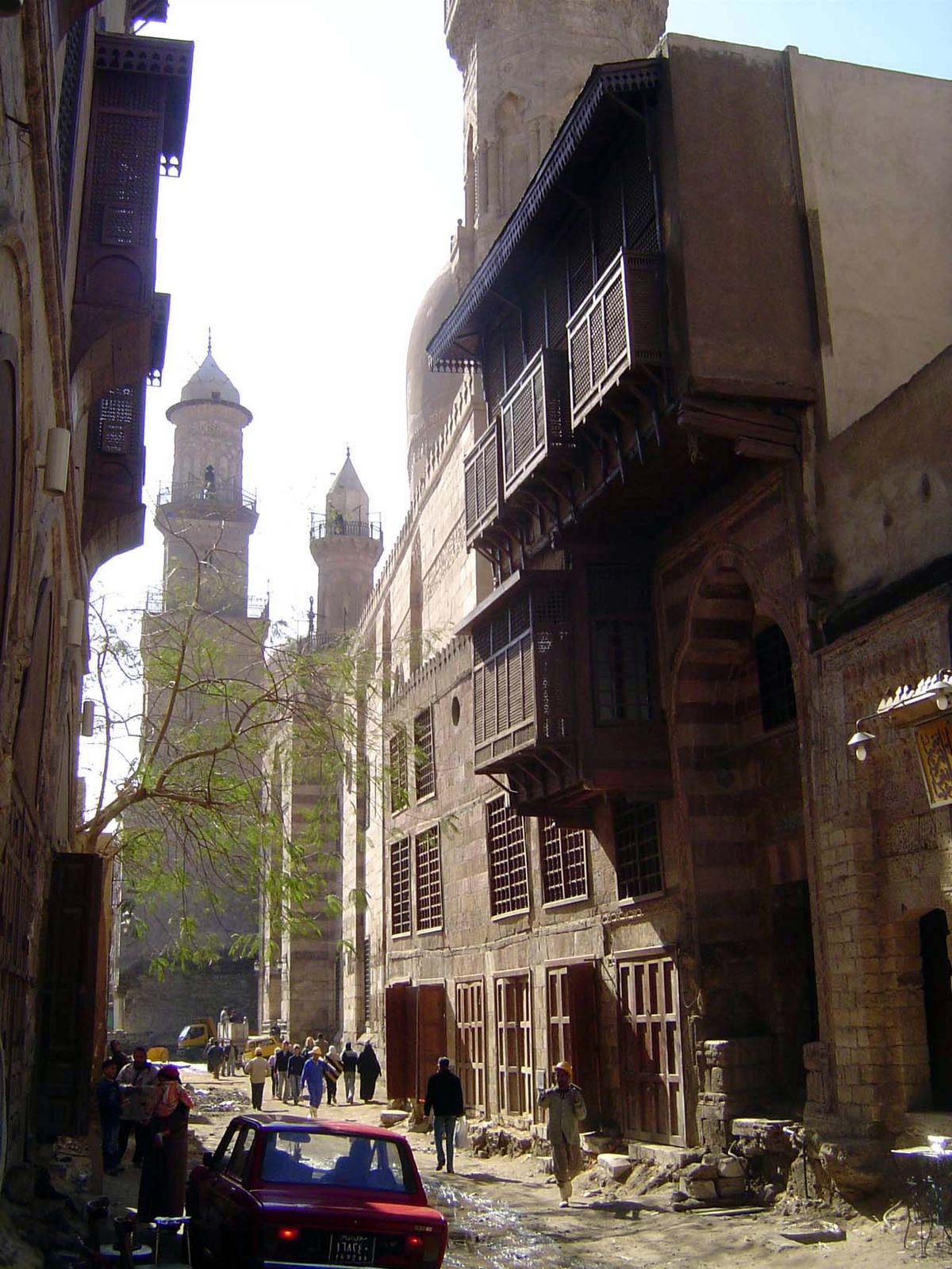 No. 562 We're approaching the ablaq, or striped, entrance to the Complex of Barquq. Meanwhile, however, in the foreground is the entrance to