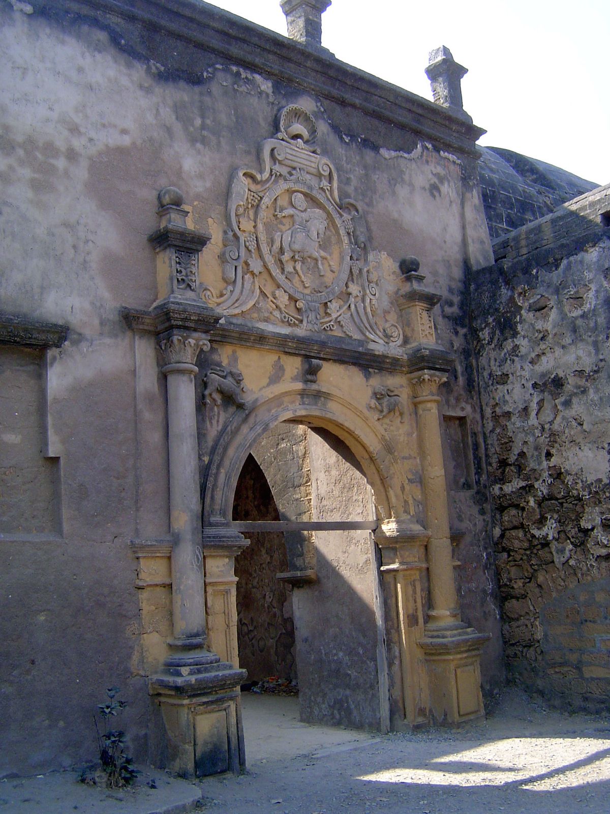 Entrance to the Santiago St. James bastion and chapel. Along with the governor's palace, this was one of the two buildings maintained after 