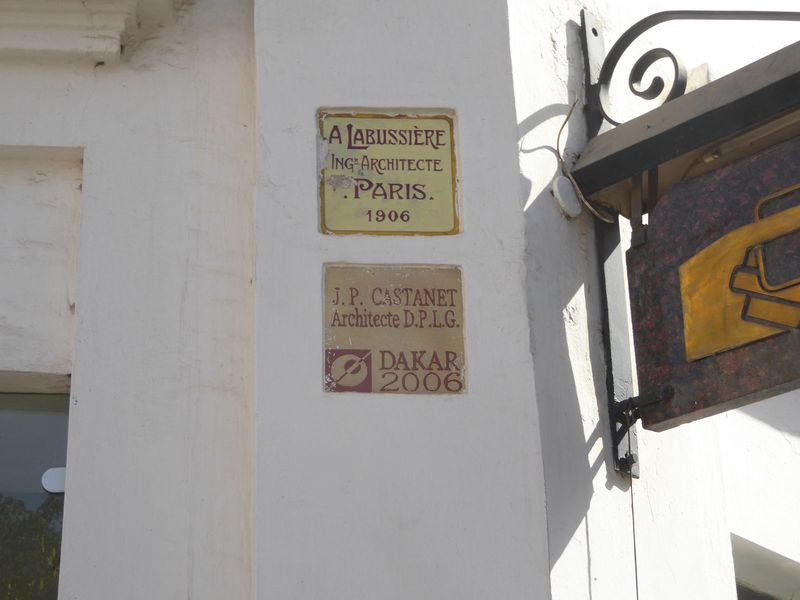 A Parisian architect then Auguste Labussiere; a Senegalese architect a century later Jean-Paul Castanet.
