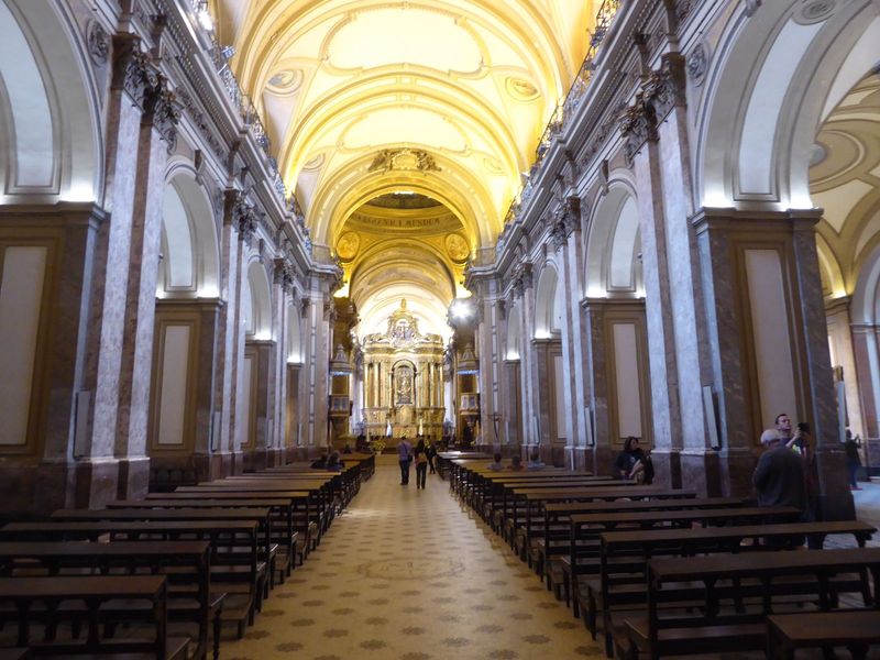 The interior, consecrated in 1791, is churchier and, of course, older than the facade.