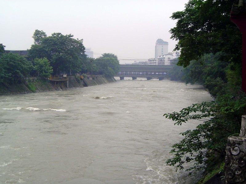 Looking downstream from the same vantage point. In April, the canal is completely shut—dry, for maintenance work. High water is in June and 