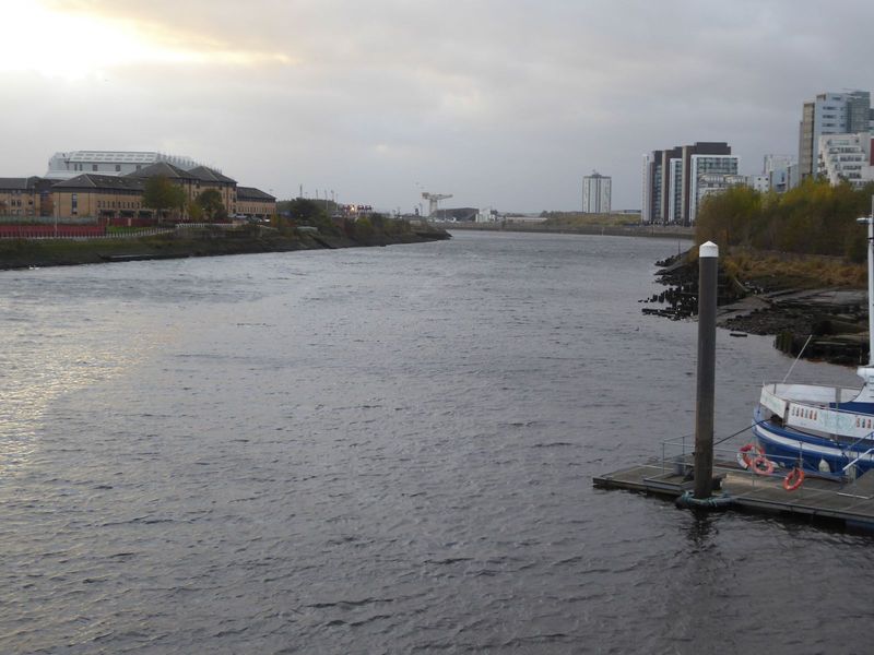 We're back at the snake of the river, seen from the Transport Museum, which is about a mile and a half downstream from the warehouses. Those