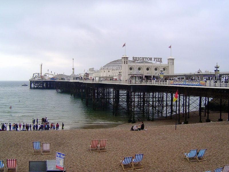 Yes, Palace Pier may be more iconic. It's called Brighton Pier by its new and private owner, who erected the sign in 2000. It was built in t