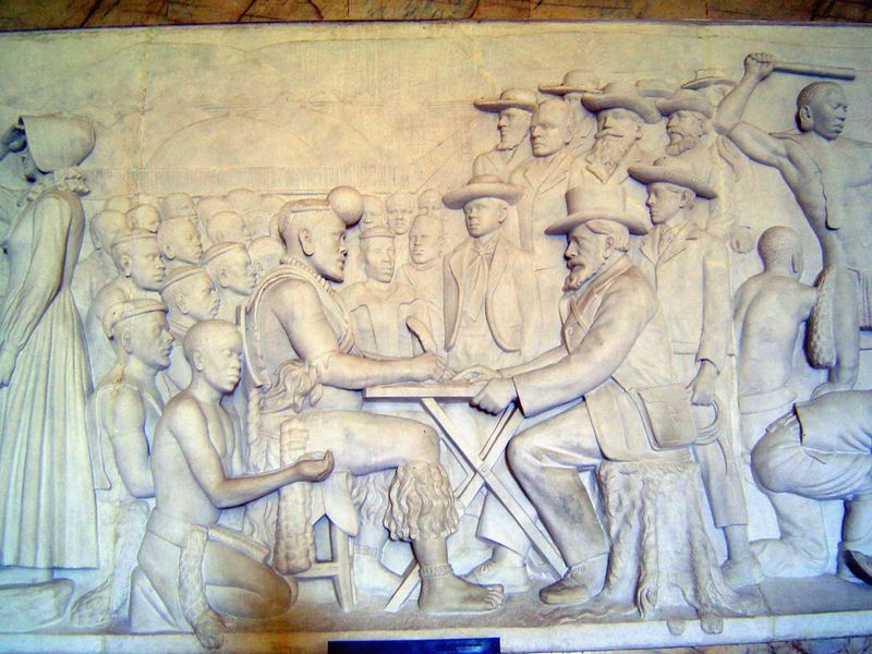 Inside the "Hall of Heroes," the saga is told. Here Retief attempts sweet reason.