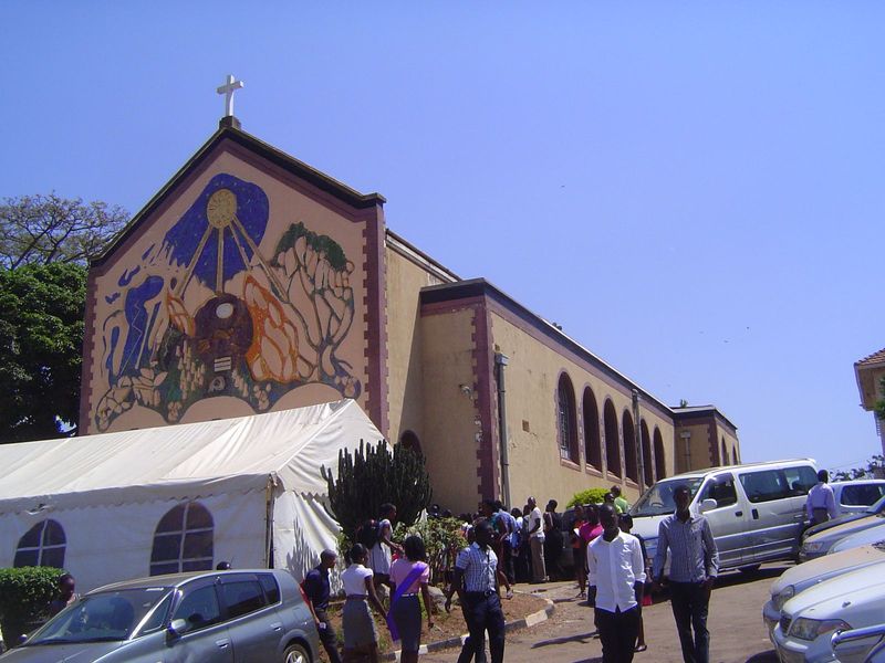 The main campus building was soon flanked by two chapels, one Catholic and the other Anglican. Both are busy on Sunday.