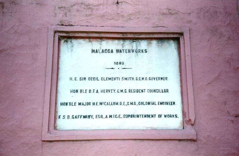 The British inherited Malacca now transliterated Melaka from the Dutch, whose palace now bears this plaque.
