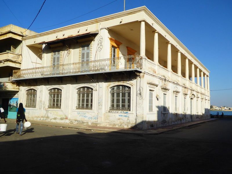 Fronting on the river just south of the governor's palace, this building housed the Conseil General du Senegal from 1887 to 1920, then the T