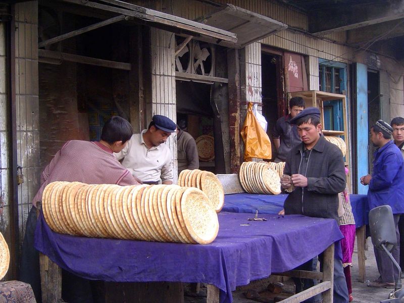The staple is bread baked in a tandoor oven.