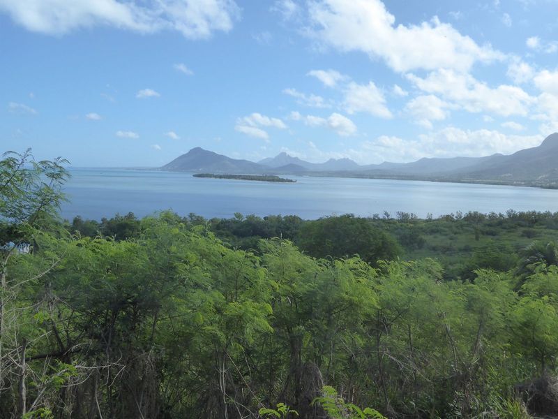 We're looking north from the toe of Le Morne. We're heading up to the beach beyond the first peaks. Call it nine o'clock.