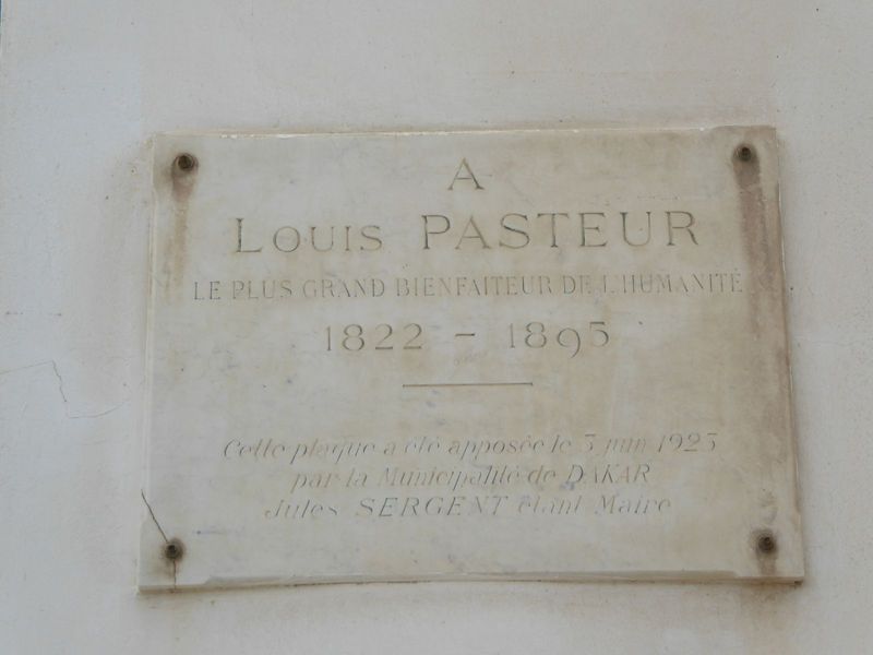 A plaque on the building.