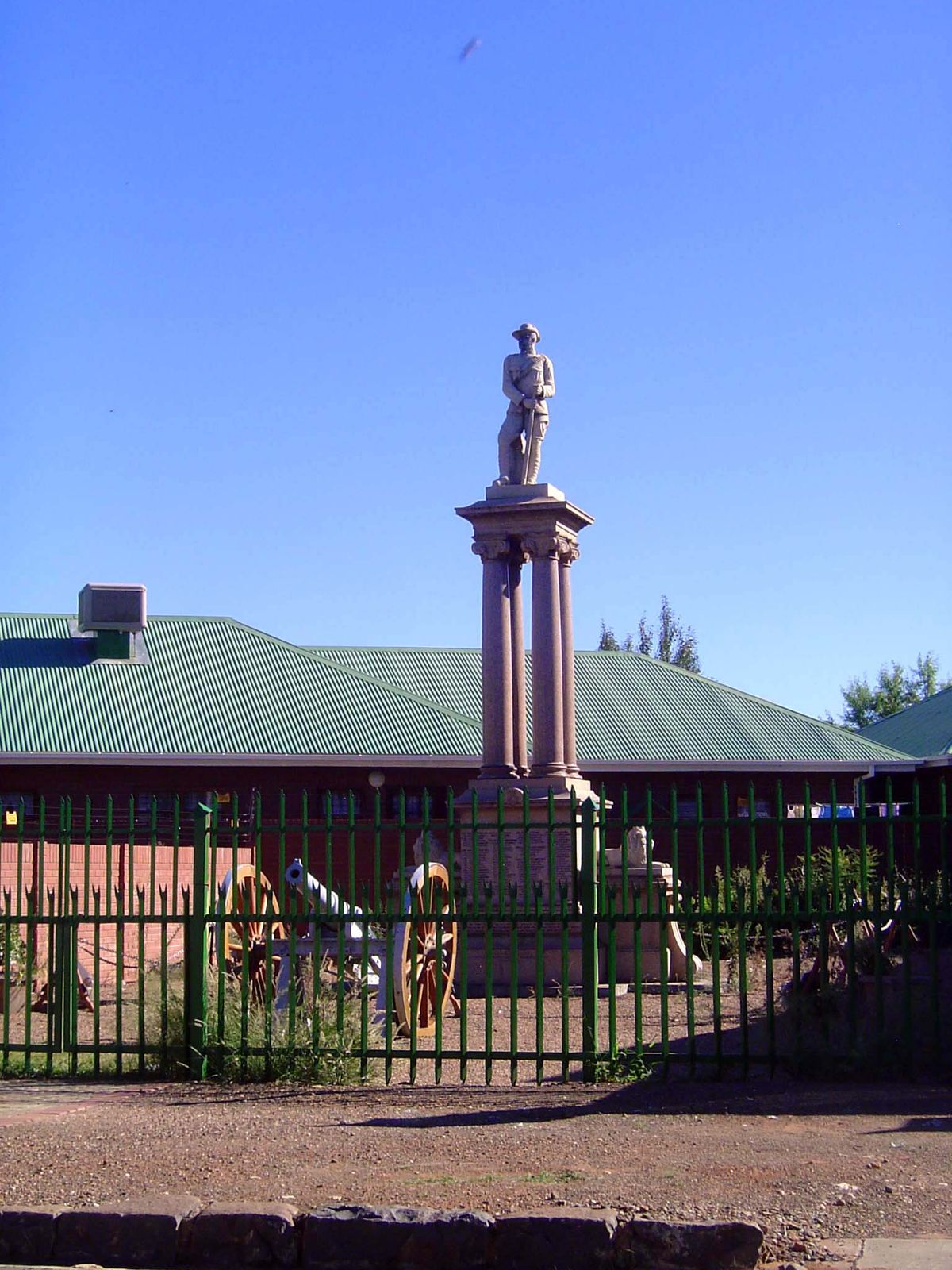 The city has two prominent memorials to the siege of 1899-1900. This one is the Cape Police Memorial, dedicated in 1904.