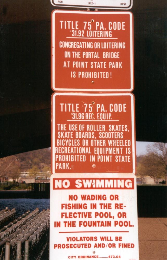 The Point State Park is not very welcoming.