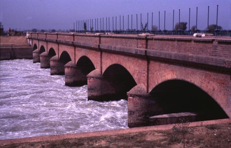 The British made the Punjab—that is, they built the canals that made it a granary. Here, part of the Chenab system.