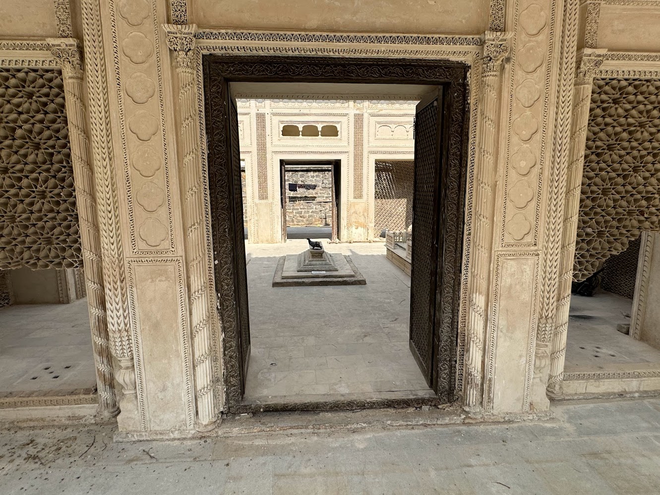 The podcast ends with a stop in Hyderabad and a visit to the Paigah Tombs.  One is shown here.
