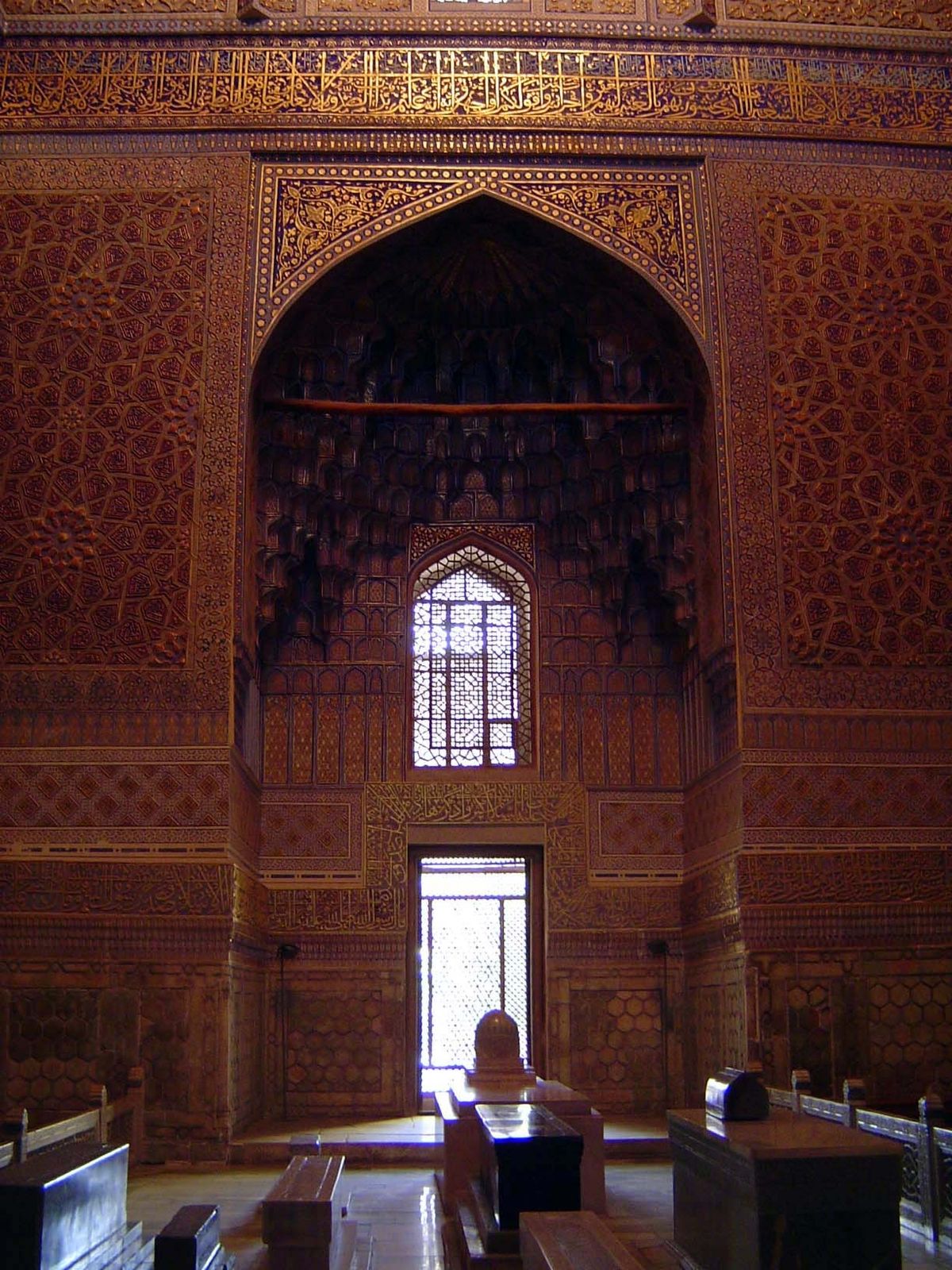 These are cenotaphs; the tombs proper are in the basement.