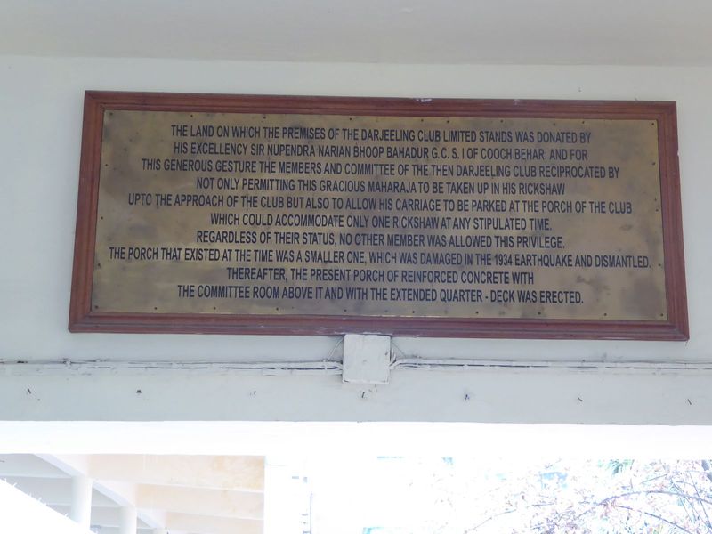 The ultimate parking space, with its own verbose plaque. Buchanan begs to differ and says the the club "was purchased from the Maharajah of 