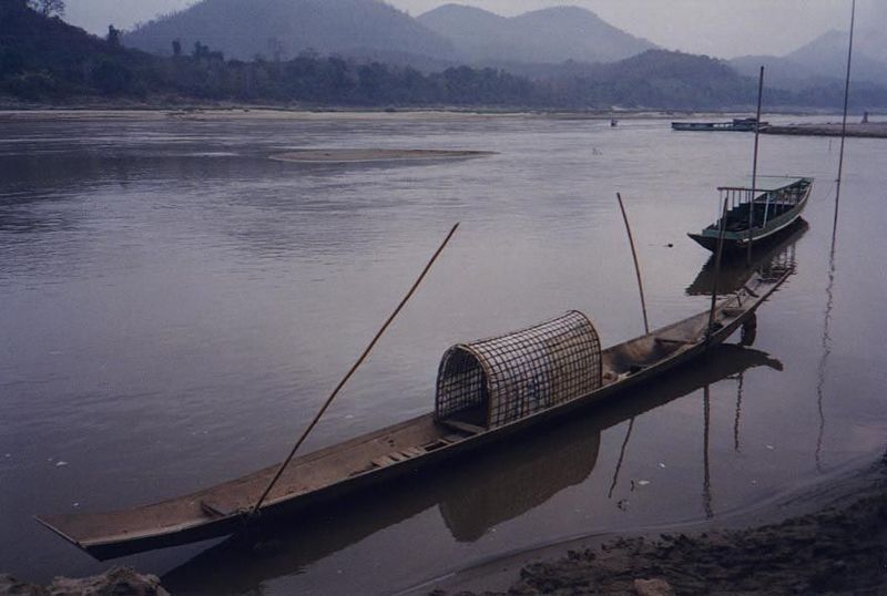 Boats tie up informally.