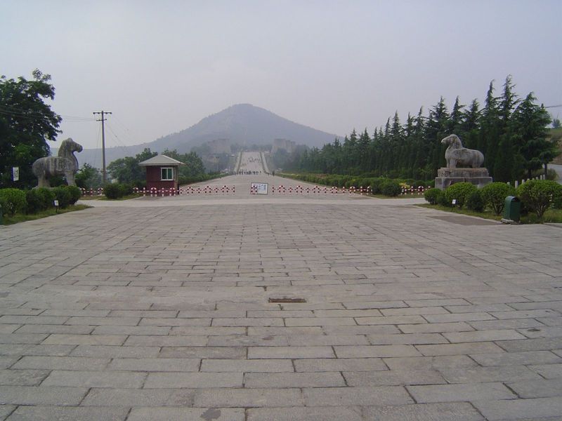 This is the view from the other end of the Sacred Way. It's lined with 125 stone sculptures, including guards of honor and civil officials. 
