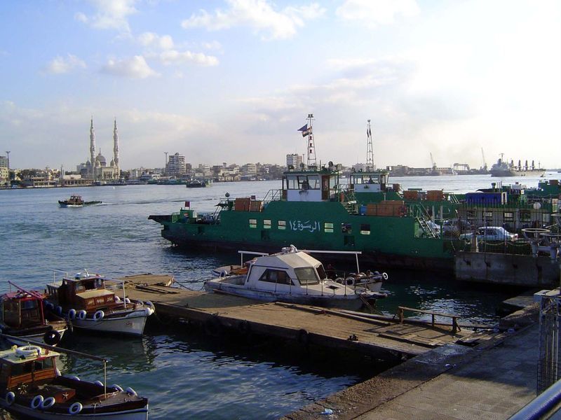 Canal-side docks, with Port Fuad.