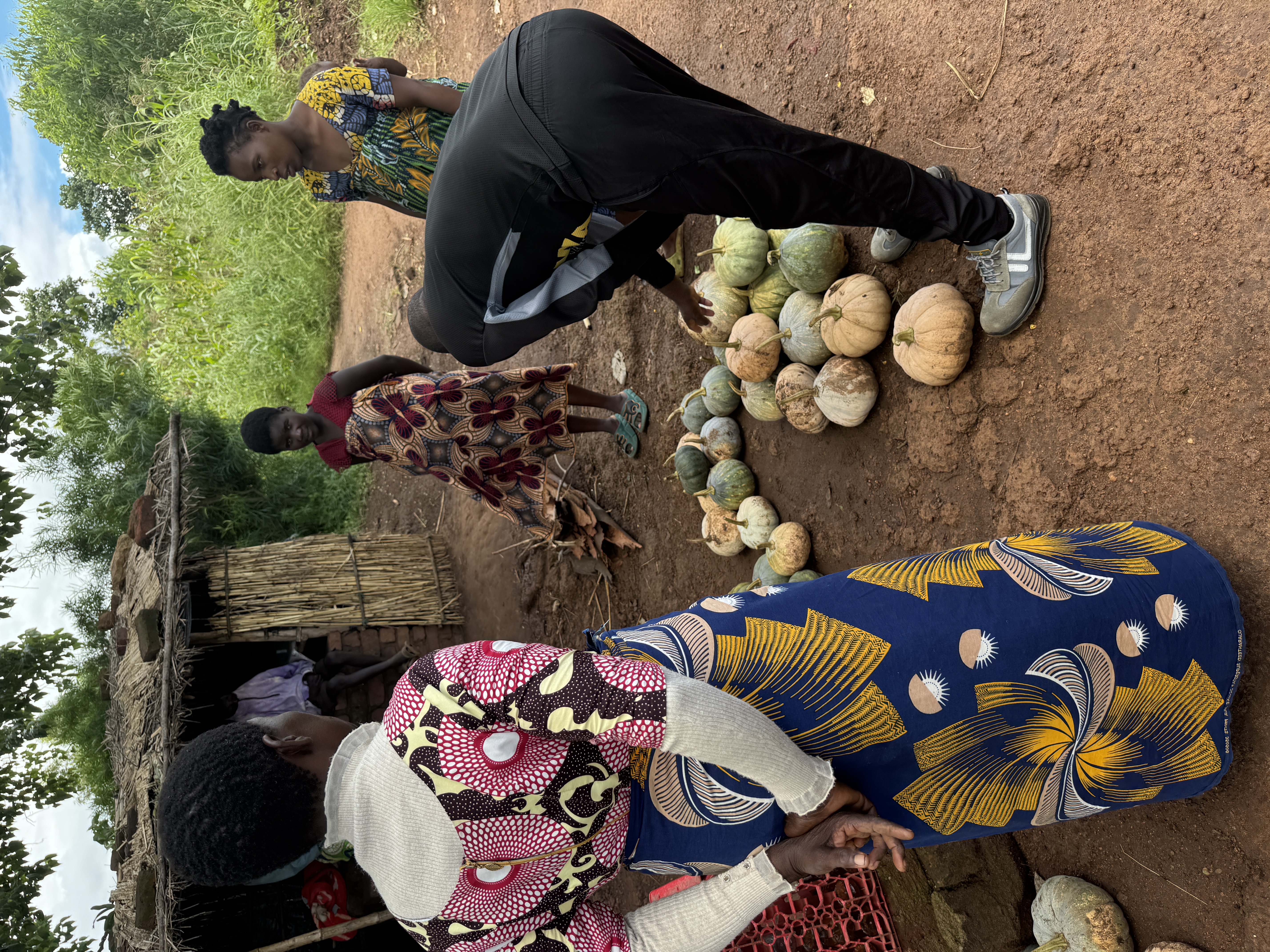 Bargaining for pumpkins at the nearby trading center.