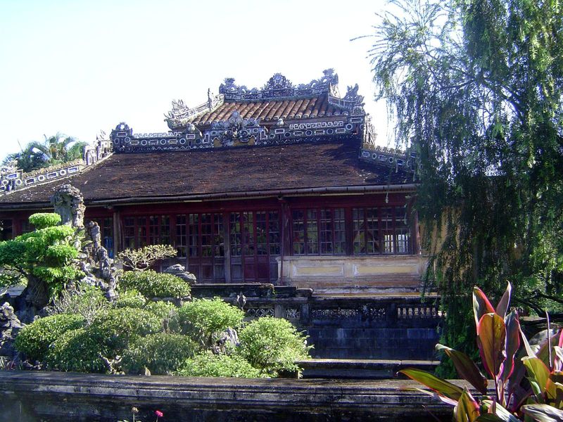 Within this innermost enclosure, the only building to escape destruction in 1947, when the French reoccupied Hue, was the Thai Binh Reading 