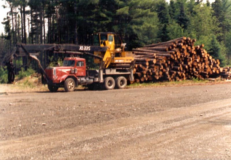 A loader waiting for a haul truck. He'll stack it high and off it will go to the mill.