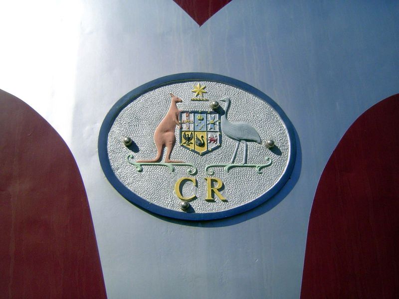 Logo on the front of the diesel engine at the museum. CR stands for Commonwealth Railways, predecessor of Australian National.