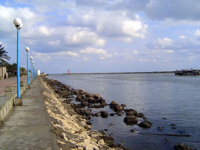 We've jumped west about 30 miles to the mouth of the Damietta Nile at Ra's al-Barr, north of the town of Damietta.