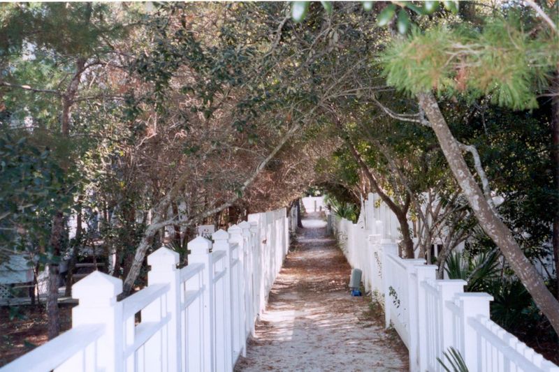 Here's another: it's a path between two rows of freestanding houses at Seaside, the better part of an hour's drive to the east and about mid